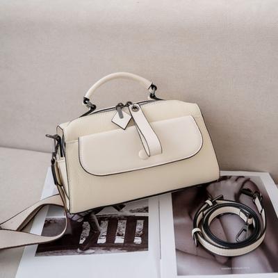 Cowhide Shoulder Women's Bag Large Capacity Messenger Tote Bag Mommy Bag Fashionable Simple Shopping Bag