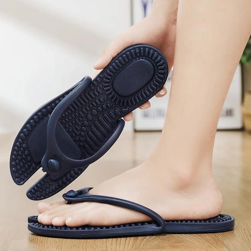 2024 Hot Sell New Uxst Men's Platform Flip Flops Bathroom Home Women Hotel Slippers Outdoor Travel Folding Slippers Non-slip