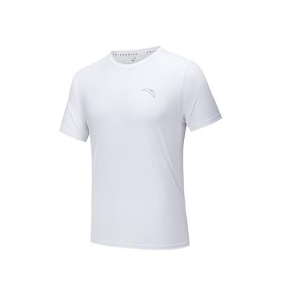 Comfortable Casual Solid Color Simple Versatile Round Neck Quick-Dry Sports Short Sleeve T-Shirt Men Tops Pure-White 152535110-2