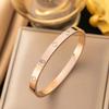 Trendy Shining Zircon Bracelets For Women Clover Print Love Pulseiras Stainless Steel Bangles Feminina Zircon Gift