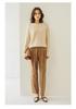 Women's Retro Cable Knit Cashmere Sweater, Round Neck with Rolled Hem, Thick Loose Fit, Cozy Inner/Base Layer.