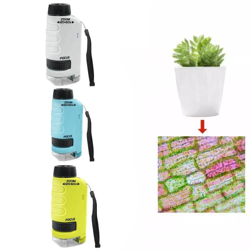 Microscópio Óptico Portátil de Alta Definição Kit Científico Educacional Para Crianças