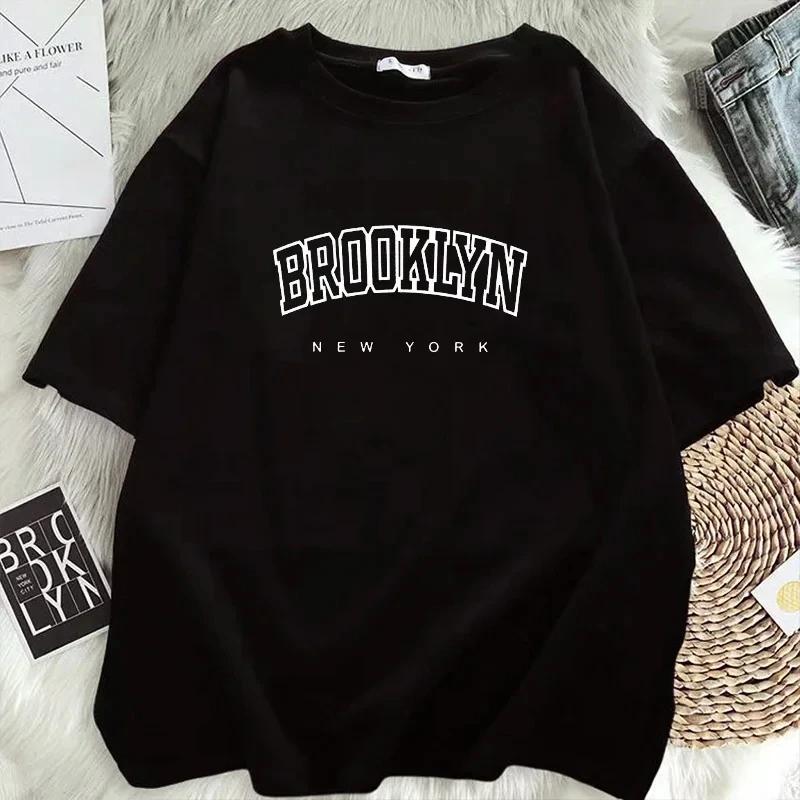 Letní Brooklyn New York Tričko Pánské Dámské Krátký Rukáv Tričko Hip Hop Topy Trička Dámská Trička Y2k Oblečení Trička Nadměrná velikost
