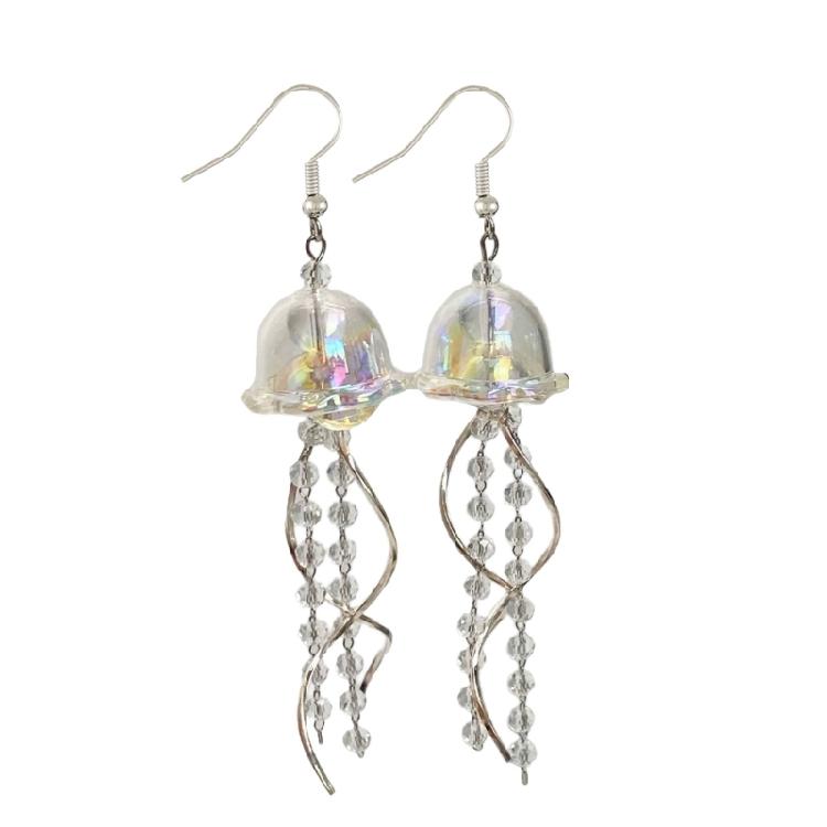 Exquisite Jellyfish Charm Earrings Personalized Jellyfish Pedant Earring Elegant Dangle Ear Hook for Stylish Outfits