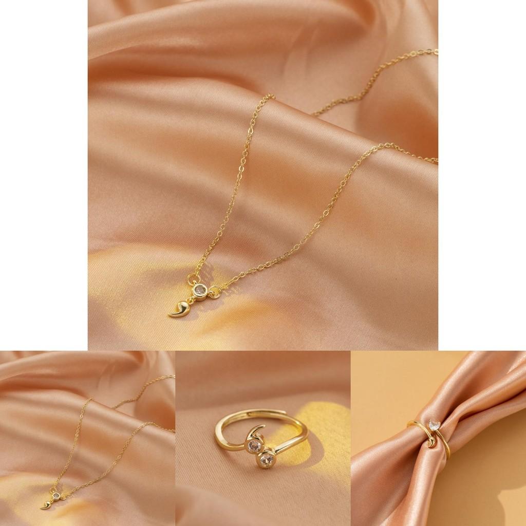 Elegant Copper Inlaid Zirconia Comma Jewel Necklace Versatile For Everyday And Fashionable Occasions