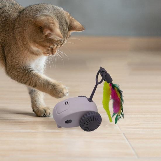 Turbo Tail Cat Toy Interactive Cat Mouse Toy USB Rechargeable Automatic Moving Teaser Toy for Indoor Cats