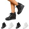 Damesmode Hoge Veterschoenen Casual Sneakers met Uitgesneden Design en Sleehak voor Dagelijks Gebruik