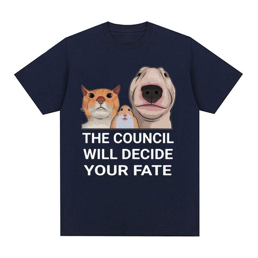 

Мужские забавные футболки с графикой The Council Animal Meme, летняя модная одежда, футболка унисекс, футболка большого размера из 100% хлопка, топы