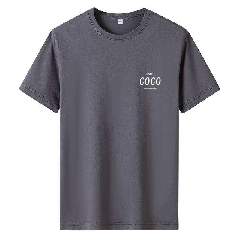 Codzienny T-shirt z krótkim rękawem na lato 2026 dla mężczyzn w dużych rozmiarach, z okrągłym dekoltem, luźne ubranie, wygodny T-shirt, odzież estetyczna