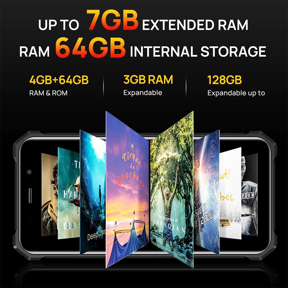 FOSSiBOT F101 Rugged Smartphone, 4GB+64GB, AI Triple Camera, 123dB Speaker, 10600mAh Large Battery, Android 12