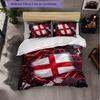 England Football Pattern 3 Pieces Bedding Set Soft Microfiber Duvet Cover with Pillow Cases for Bedroom