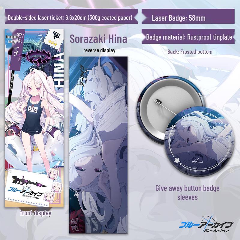 

Периферия для аниме-игры Blue Archive: HD Лазерный Значок-Кнопка Soraizaki Hina & Shimoe Koharu.
