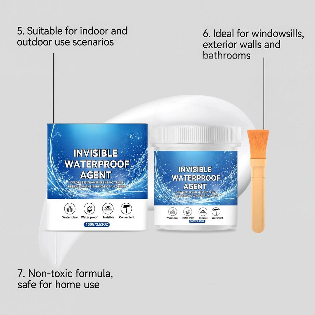 Invisible Waterproof Sealant 100g Transparent Insulation Glue High Temp Resistant Coating Concrete Wood Roof Leak Repair Gel