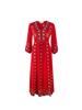 Ethnic Embroidered V-Neck Cotton Linen Dress, Fairy Style with Tie-Up and Swing, Perfect for Travel and Photos - Style 636
