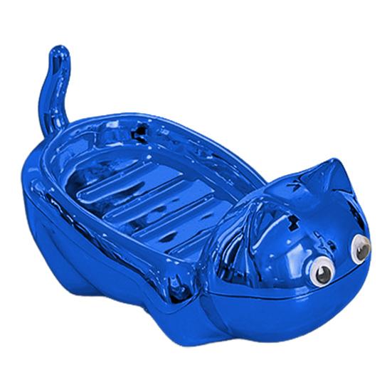 Soap Dish with Automatic Drainage Cute Cat Shape Design Easy Cleaning Soap Holder Soap Tray for Shower Bathroom