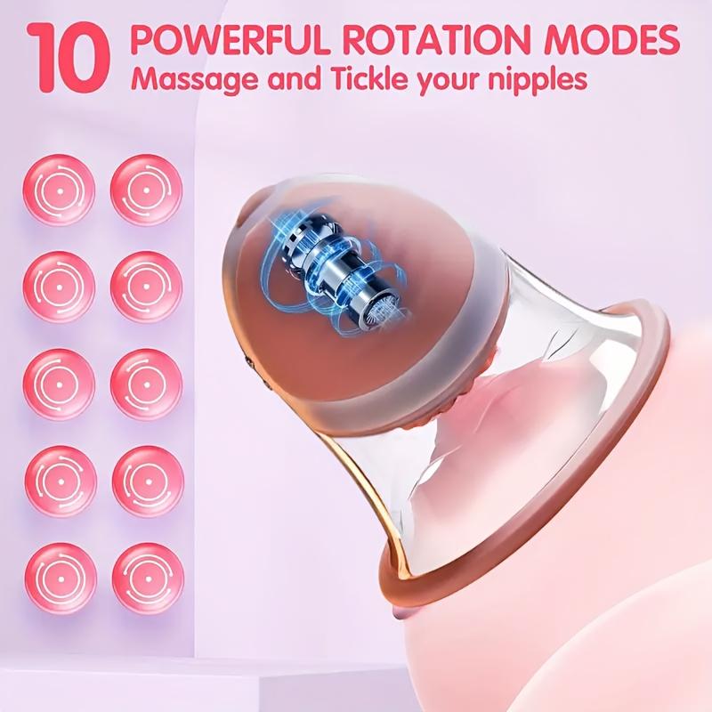 Brustwarzen-Sauger Saug-Stimulator Massagegerät für Frauen Brustvibrator Rotierende Vakuumpumpe Saugbecher Sexspielzeug Weiblicher Masturbator
