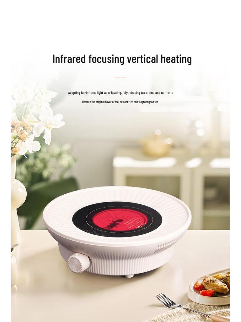 Stylish Indoor Electric Tea Stove Set with Glass Pot & Ceramic Burner for Boiling Tea, Dried Fruits, or Roasted Milk Flower Tea.