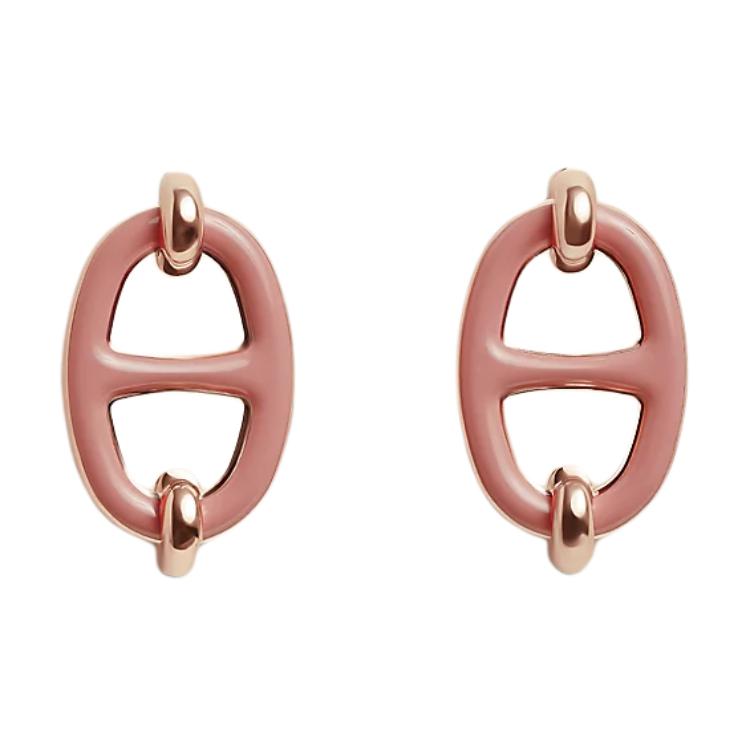 

Сережки Hermes Mini Maillon з логотипом бренду, рожеве золото, унісекс, рожеві H100052FOE8 Box+Shopping Bag