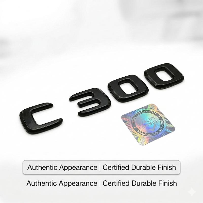 For Mercedes Benz C Class C200 C220 C300 W204 W205 W206 Trunk Emblem Badge Logo Car Styling Sticker Glossy Matte Black Chrome