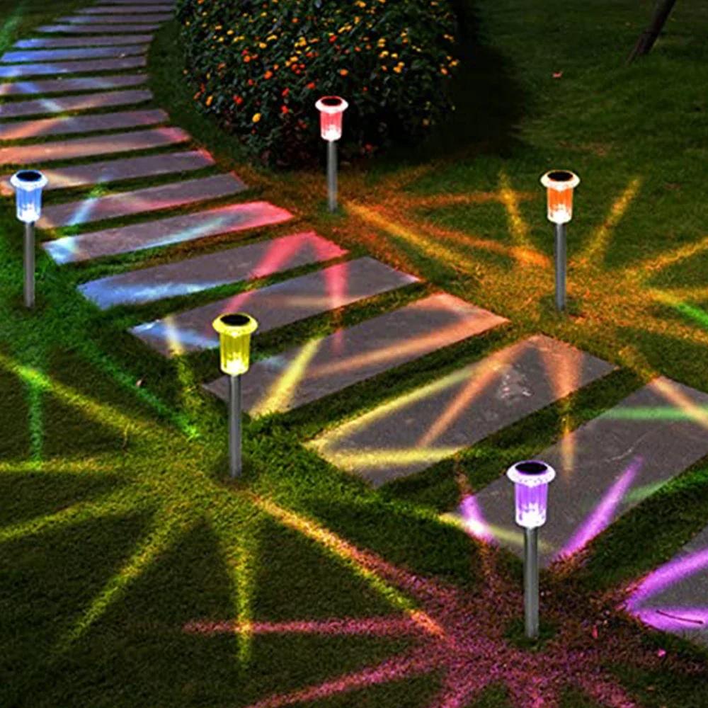 Solar Powered Stainless Steel Garden Lights Waterproof Outdoor Pathway Lighting Auto On/Off Landscape Yard Decor Solar Power