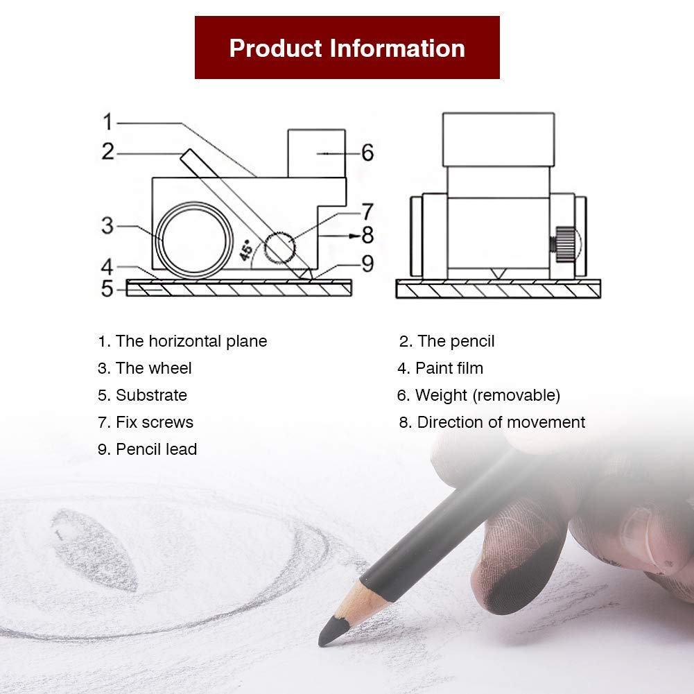 Duritatea Creionului Tester de Duritate a Creionului pentru Măsurarea Durității Stratului de Acoperire Tester Mitsubishi Pencils, 500g/750g/1000g, 3-în-1, (17 (6B-9H))