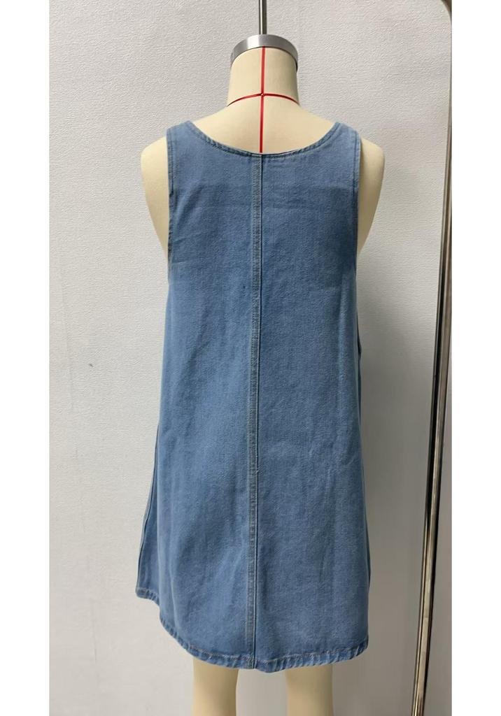 European Summer 2025 Women's Denim Skirt Dress - Sexy and Cool Design