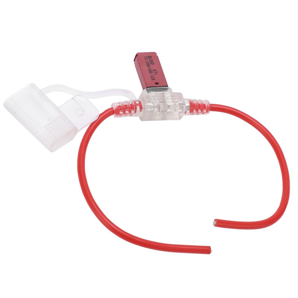 31.5cm 12AWG Car Fuse Holder TPE PVC with Manual Reset 10A Fuse for Automobiles Trunks RVs