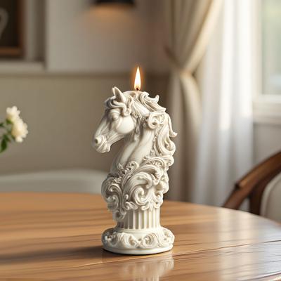 Moule à Bougie Totem Cheval Silicone Aromathérapie Moule Aromathérapie Moule Relief Tête de Cheval Classique Pour Artisanat Bricolage Maison