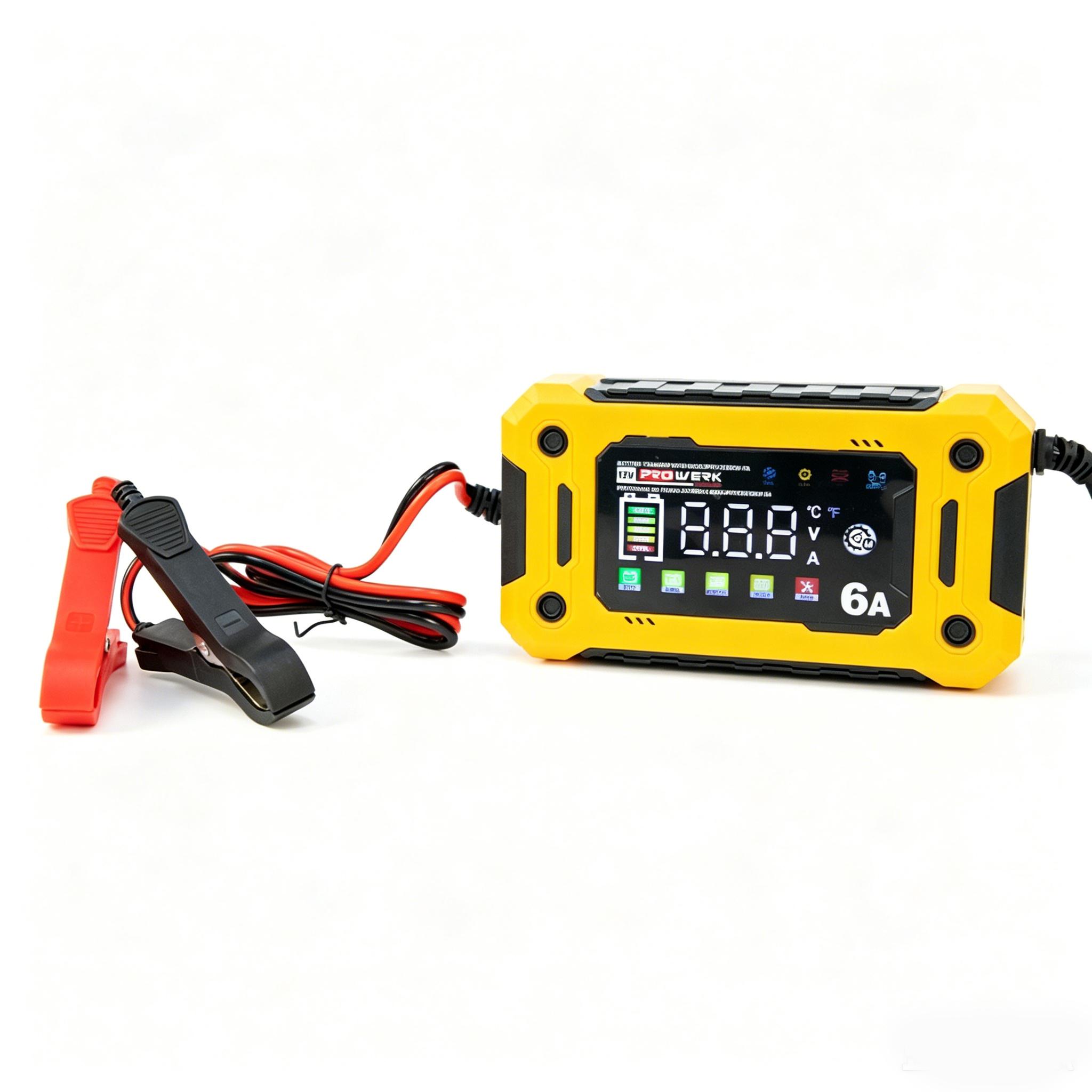 Smart 12V 6A Car Battery Charger Automatic Trickle Charger Maintainer for Truck Motorcycle ATV UTV Boat Marine RV Camper no чёрный