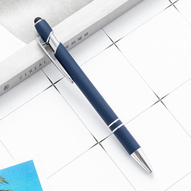 Elegant Push-Action Metal Touch Screen Ballpoint Pen with Customizable Logo and Spray Paint Finish