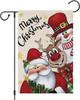 Heyfibro Merry Christmas Garden Ag Santa Claus Welcome Winter Ags 12x18 Inch Double Sided Burlap Snowman Elk Banner for  UUN