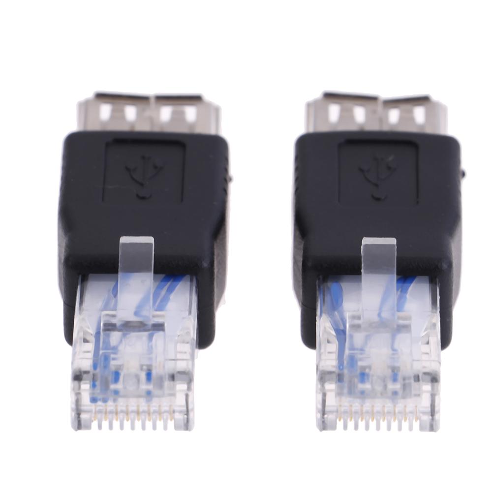 1Pc Ethernet Rj45 Male To Usb Female Connector Converter Adapter