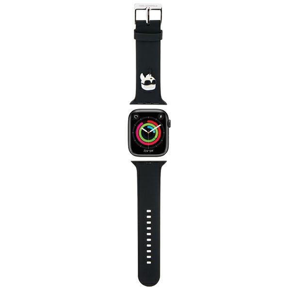 Karl Lagerfeld KLAWLSLKNK Apple Watch Strap 42/44/45/49mm black/black strap 3D Rubber Karl Head