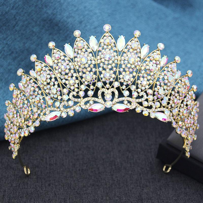 Luxury Rhinestone Tiara for Bride Tiaras and Crowns Party Pageant Wedding Crown Hair Jewelry Headbands Costume Accessories