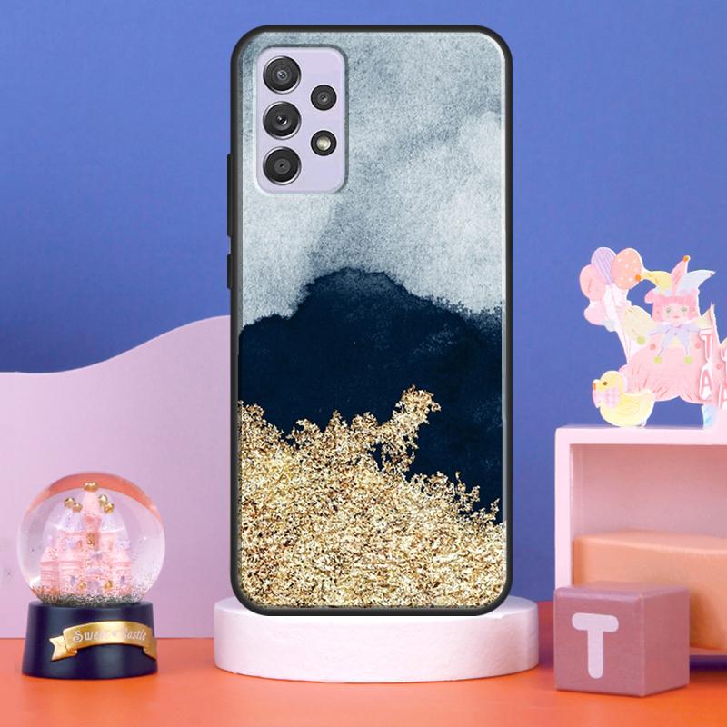 Luxury Gold Foil Art Case For Samsung Galaxy A54 A34 A14 A15 A35 A55 A16 A26 A36 A56 A52 A12 A32 A13 A33 A53 A17