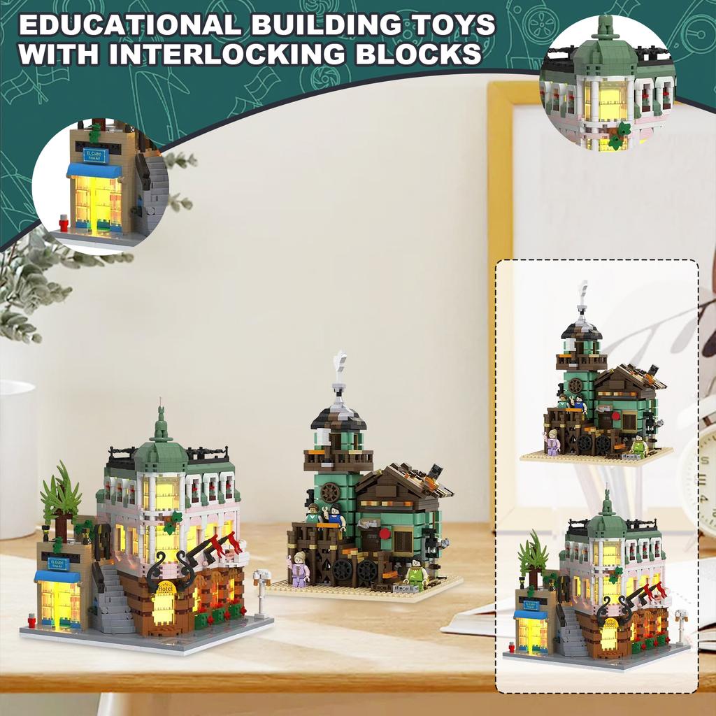 Compatible With High-quality Corner Hotel Building Block Models, Challenging Educational Building Block Structures