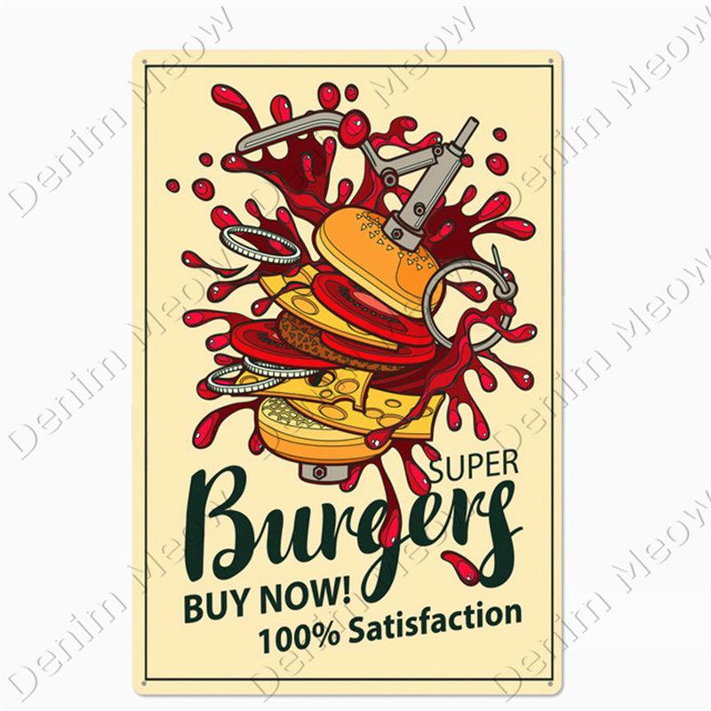 Vintage Pizza Tin Plate for Home Decor, Coffee, Donuts, Pizza, American, Kitchen, Home Decor, American Diner, Wall Posters, N375