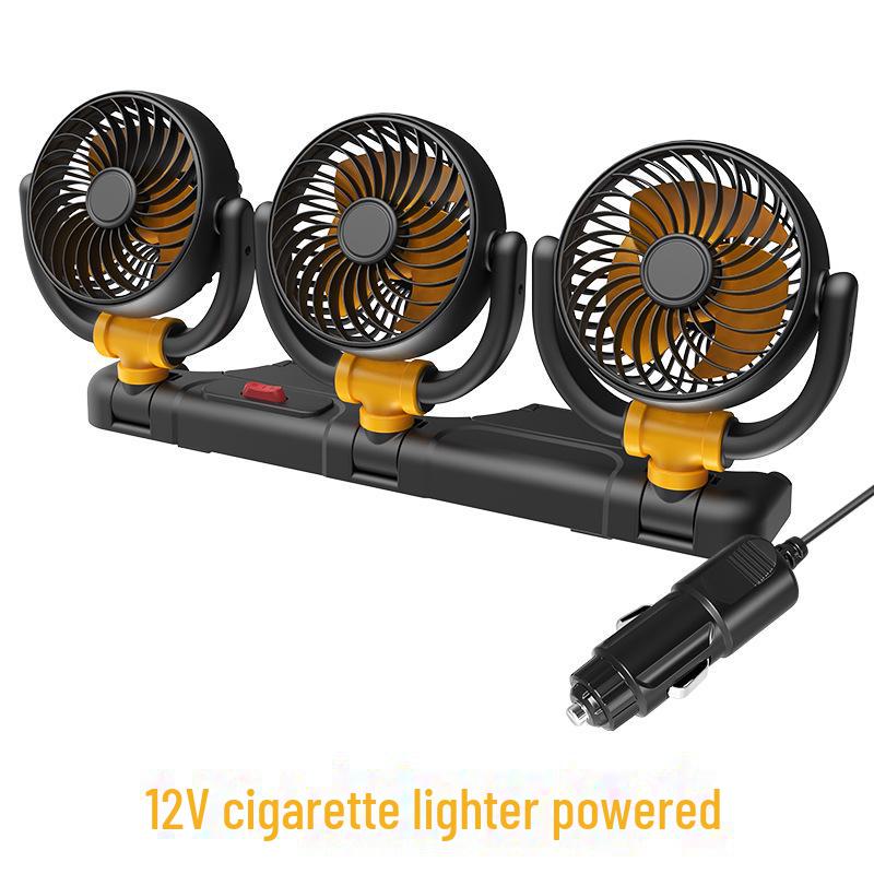 Adjustable Dual-Head Mini Car Fan for Summer
