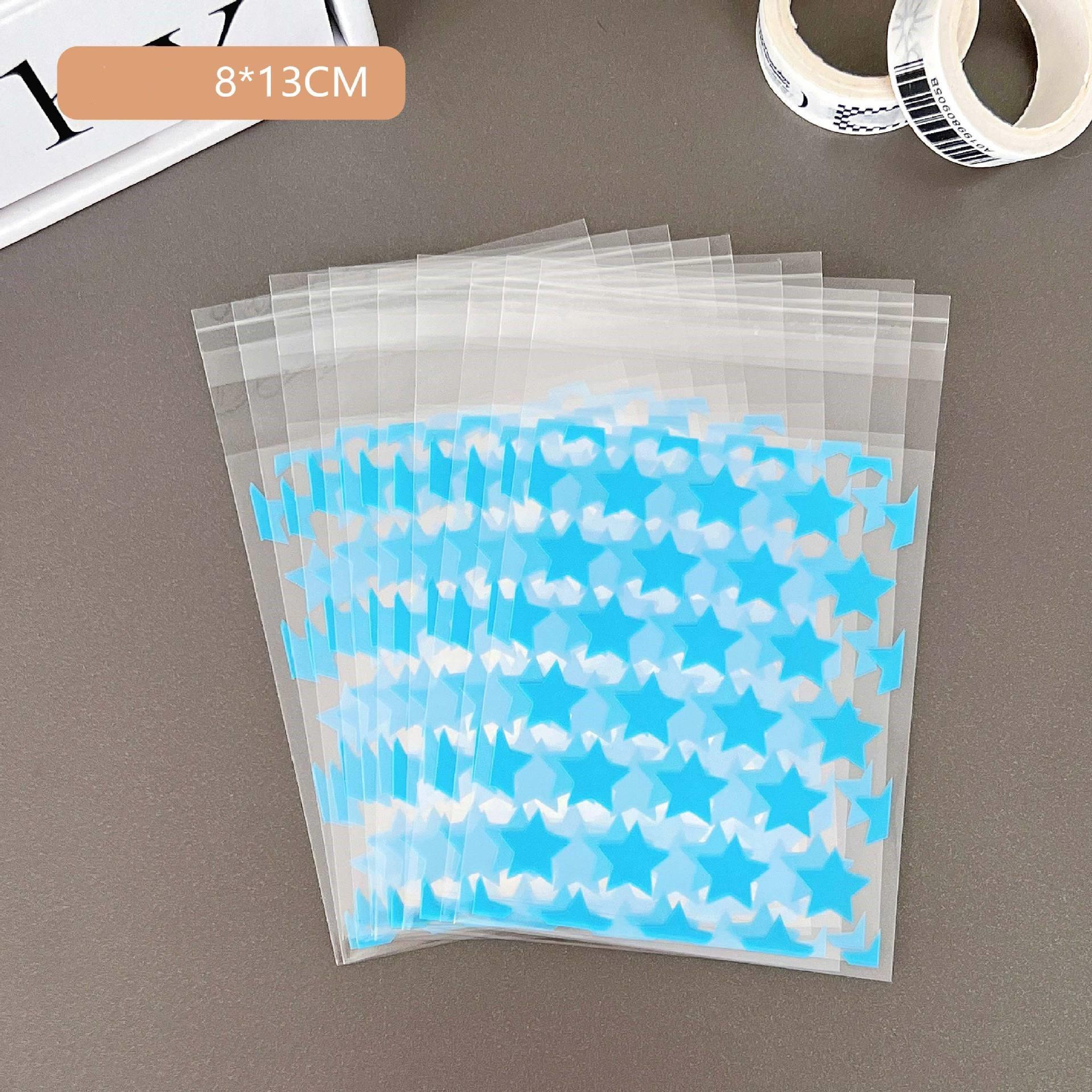 

50 шт., полиэтиленовый пакет Opp, самоклеящиеся прозрачные пластиковые пакеты, бусины, упаковка для хранения ювелирных изделий, подарочная сумка, маленький держатель для карт 8*13cm