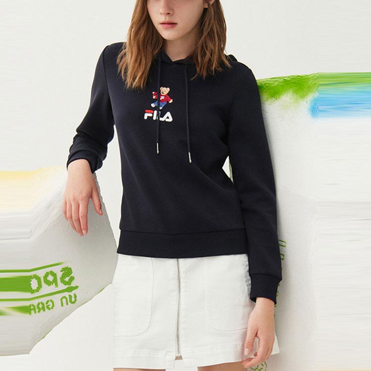 FILA Cartoon Sports Casual Hoodie Women hoodies Blue F11W118288FNV