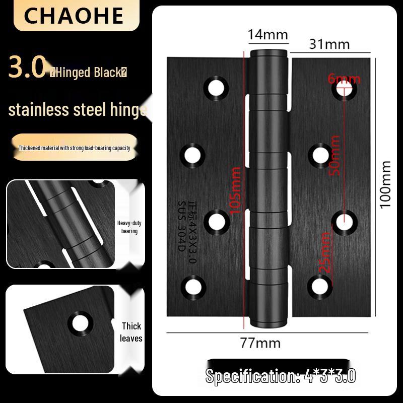 4-inch Silent Bearing Male-Female 304 Stainless Steel Hinge for Wooden Doors