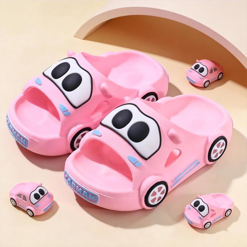 Children's Summer Cute Car-Shaped Sandals for Boys, Indoor and Outdoor Soft-Soled Non-Slip Baby Slide Sandals