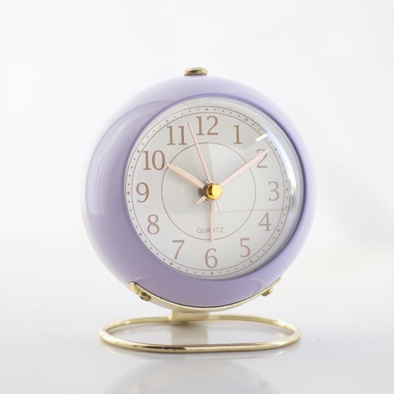 Metal Alarm Clock Creative Mute Children's Electronic Alarm Clock Simple Living Room Bedroom Student Luminous Clock Table