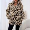 Women S Leopard Print Zip Up Hoodie Elegant Casual Sweatshirt