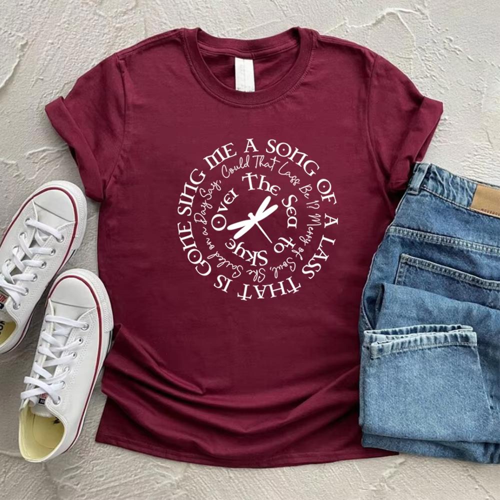 

Футболка Sing Me A Song Футболка Claire Книжный товар Outlander Футболки Jamie Fraser Футболка Fraser Ridge Clan Tv Series Футболка Retro Sassenach Топ XXXL вино красного