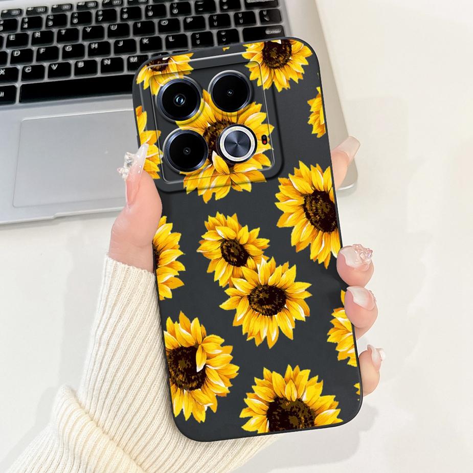 For Infinix Note 40 Case X6853 Pretty Girls Sunflowers Cover Soft Silicone Phone Case For Infinix Note 40 Pro Plus Note40 Fundas