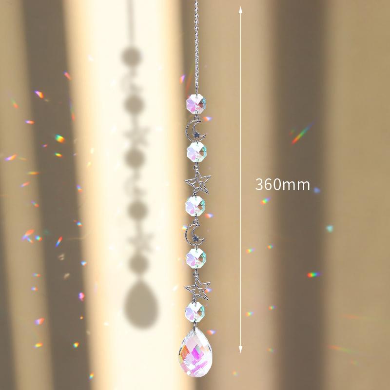 Hanging Crystal Wind Chimes Sun Catcher Fairy Butterflies Stained Glass Sun Catcher Window Drop Bell for Room Garden Decor