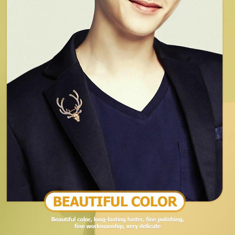 Deer Head Brooch with Antlers, Suitable for Wearing On Clothing