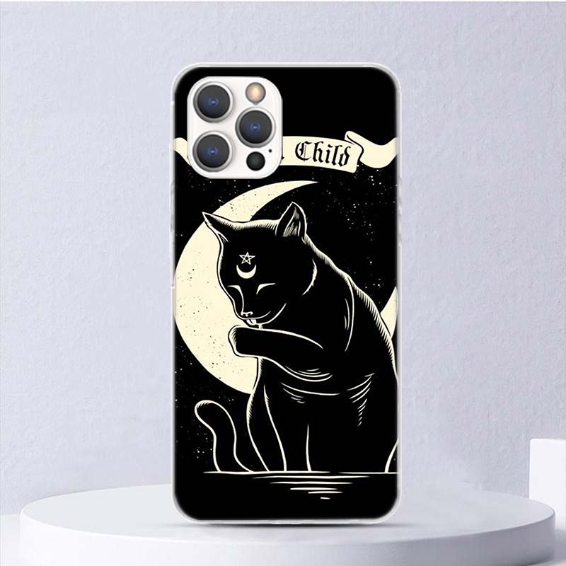 Witch And Cat Colorful Cute Soft Case For iPhone 16 17 Air 16E 15 Plus 11 12 13 Mini 14 Pro Max Phone Cover Apple 7 8 SE Coque F