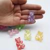 Hot Sale Jelly-Colored Bear Charm Flat Back DIY Earring & Keyring Accessories for Souvenirs Made of Artificial Resin
